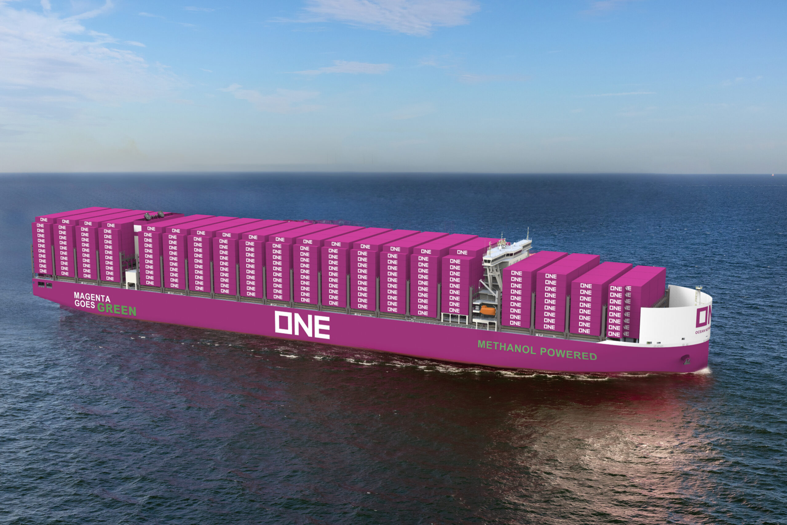 Joint design image by Yangzijiang Shipbuilding representing 6 of the vessels. Image courtesy Ocean Network Express
