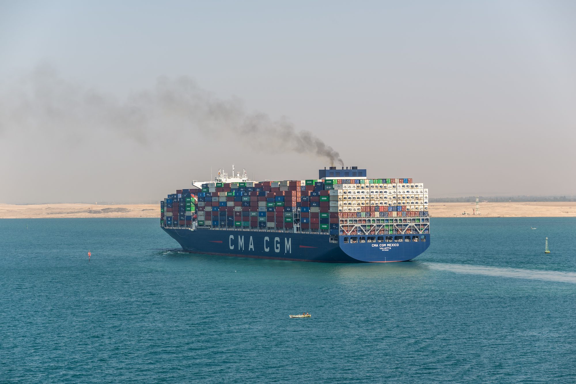 Suez,,Egypt,-,November,14,,2019:,Large,Container,Vessel,Ship