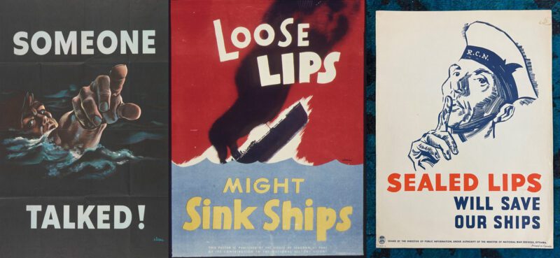 Original World War 2 Loose Lips Sink Ships ad campaign posters