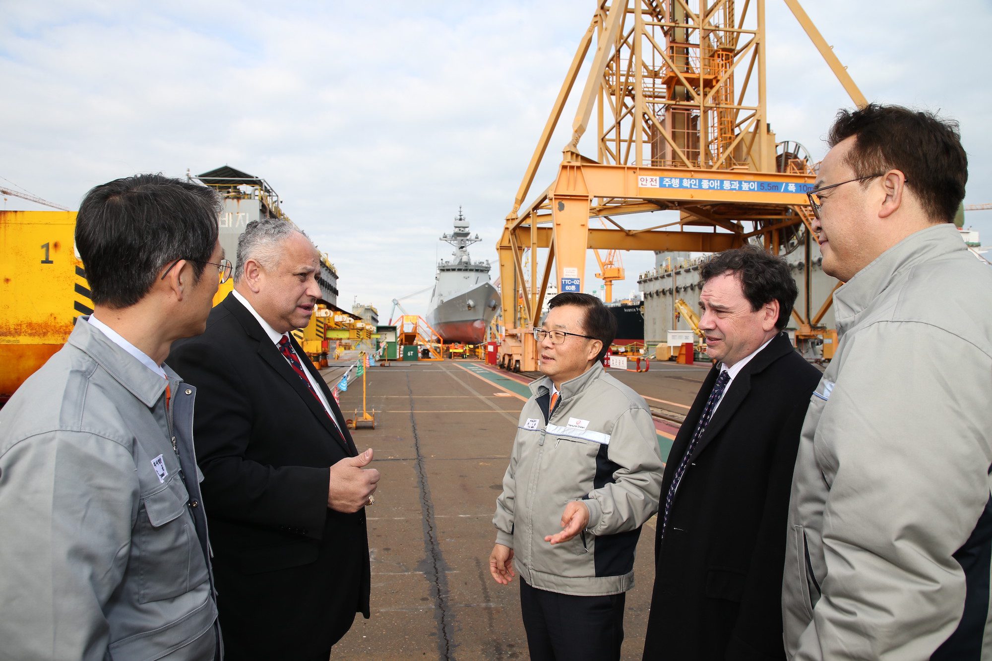 Secretary of the Navy Carlos Del Toro visits Hanwha Ocean shipyard in Geoje, Republic of Korea, Feb. 27, 2024. U.S. Navy Photo