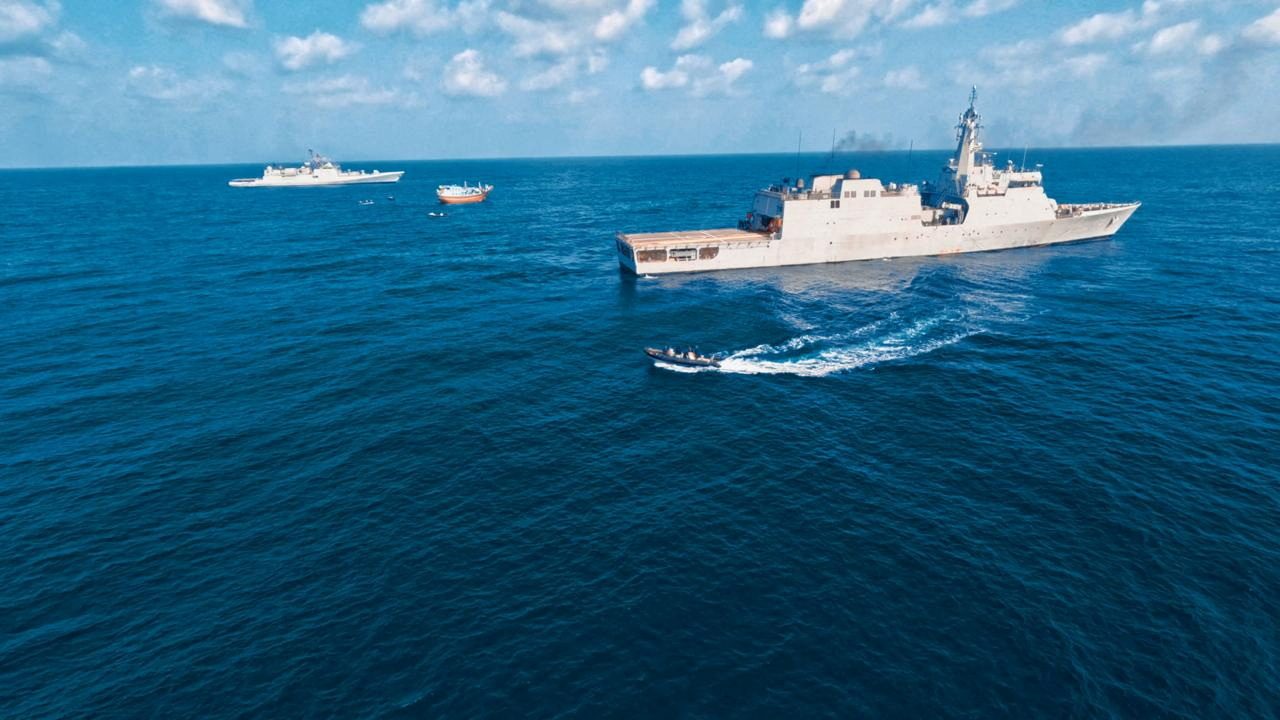 India rescues Iranian fishing vessel hijacked by pirates off Somalia. SPOKESPERSONNAVY VIA X/Handout via REUTERS