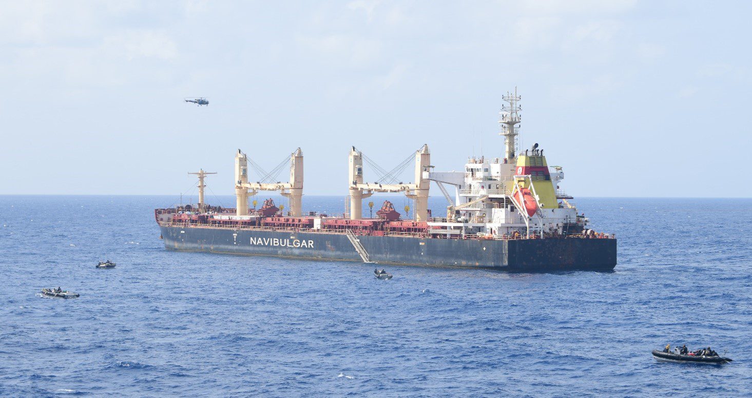 The Indian Navy rescues the MV RUEN in the Indian Ocean off the coast of Somalia, March 16, 2024. Photo courtesy Indian Navy