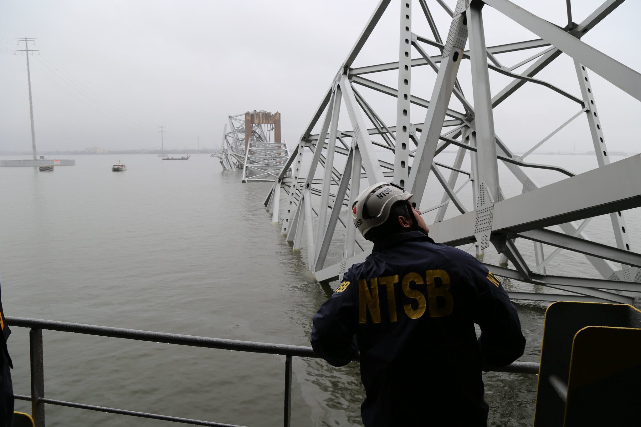 NTSB investigators on the cargo vessel Dali, which struck and collapsed the Francis Scott Key Bridge on March 26, 2024. (Photo: Peter Knudson/NTSB)