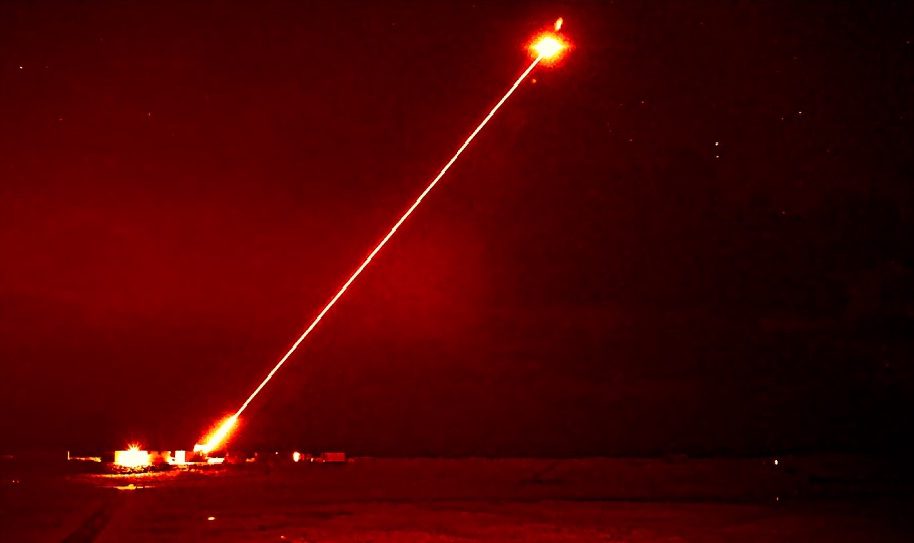 The DragonFire is the UK MOD's first high-power firing of a laser weapon against aerial targets. Photo courtesy UK Ministry of Defence
