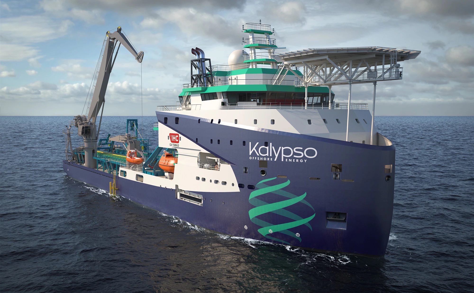 Illustration of Kalypso's Jones Act-compliant offshore wind cable layer