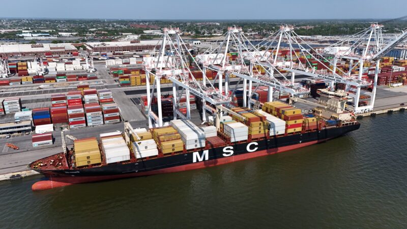 The MSC Passion III at the Seagirt Marine Terminal at the Port of Baltimore, April 28, 2024. Photo courtesy Port of Baltimore