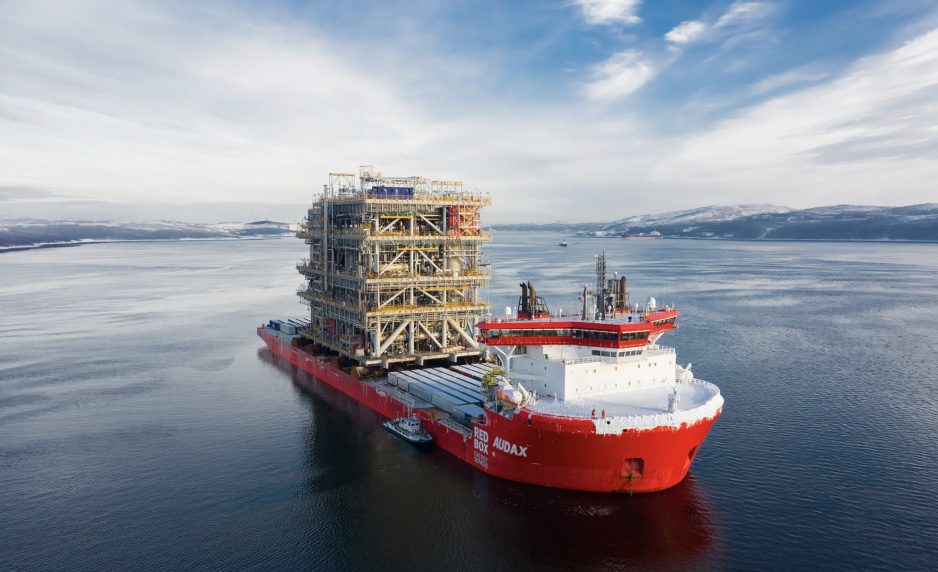 Audax carrying a module for Arctic LNG 2 across the Arctic. (Source: Red Box Energy Services)