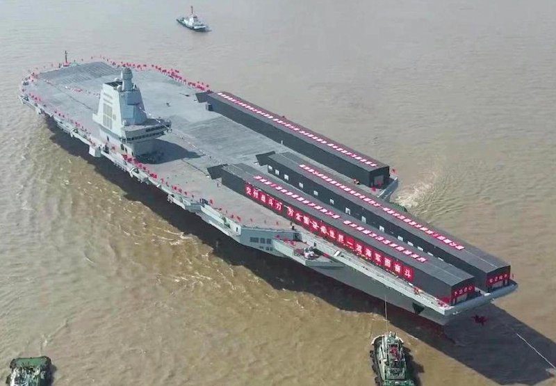 China's largest and most advanced aircraft carrier Fujian.
