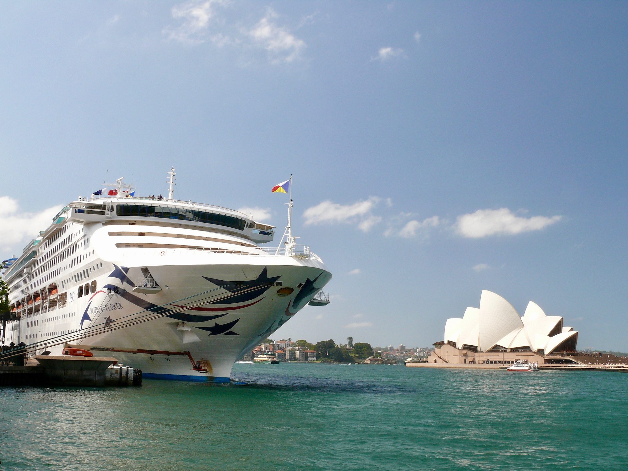 P&O cruise ship the Pacific Explorer moors at Sydney Harbour