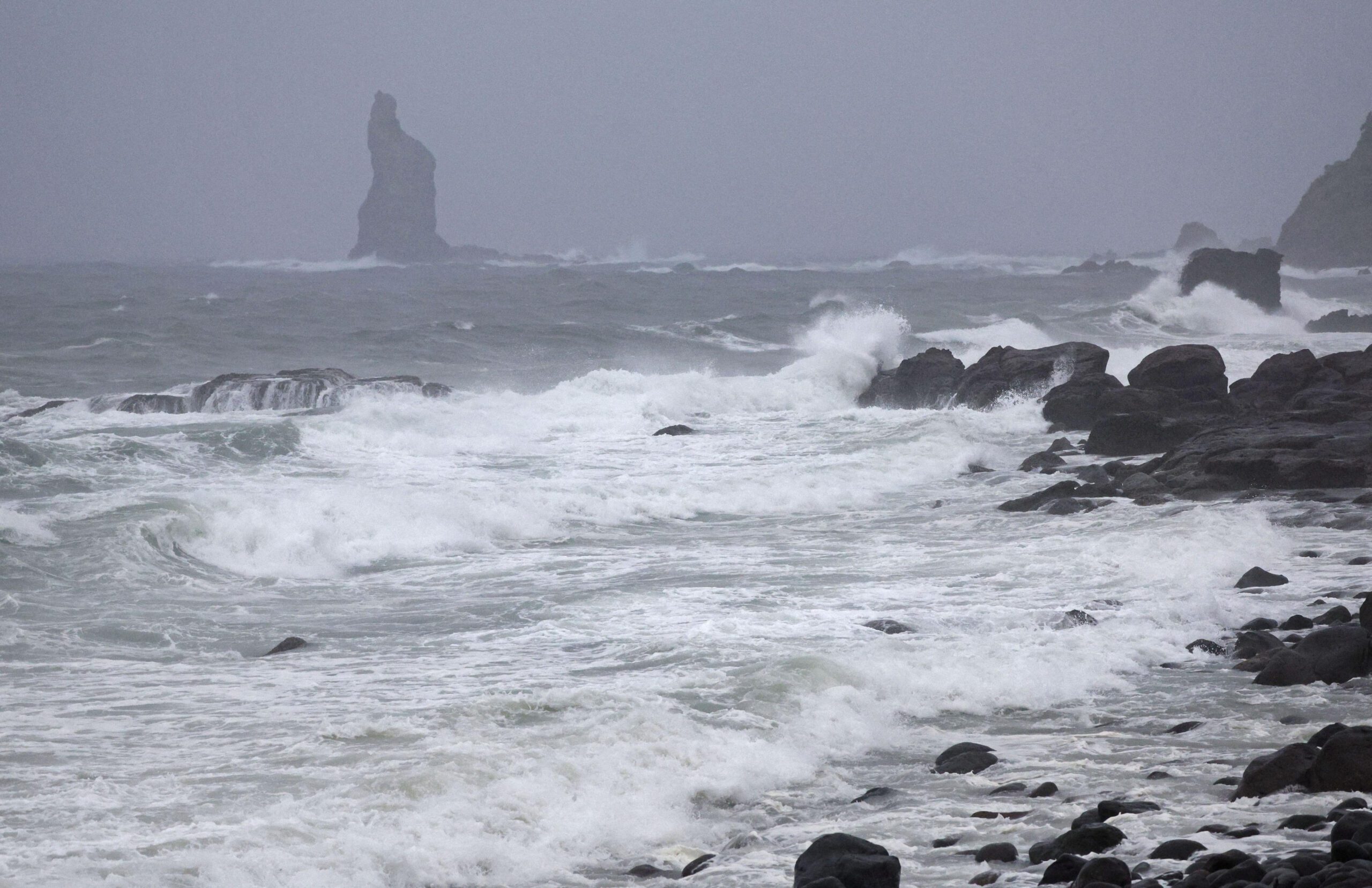 High waves are observed along the shore as Typhoon Shanshan approaches southwestern Japan in Makurazaki. Mandatory credit Kyodo/via REUTERS