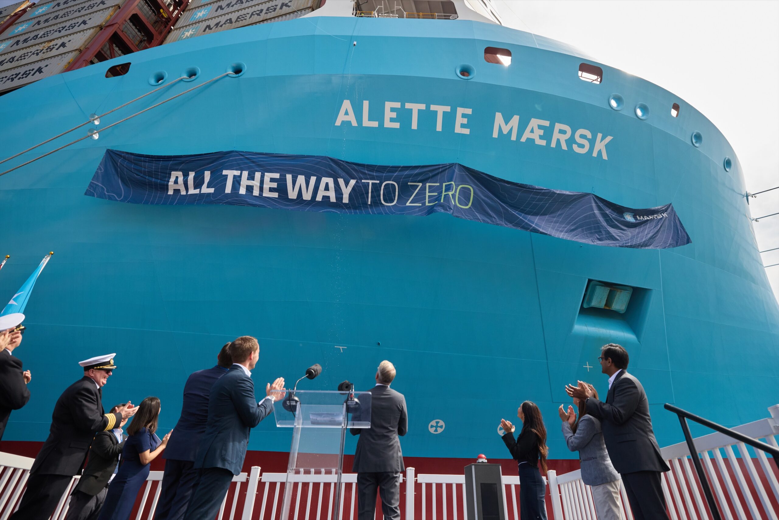 MV Alette Mærsk christened at the Port of Los Angeles, California, USA, August 28, 2024. Photo courtesy Maersk