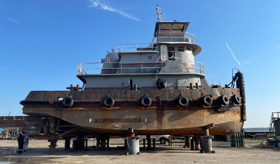 Jacqueline A following salvage after the sinking