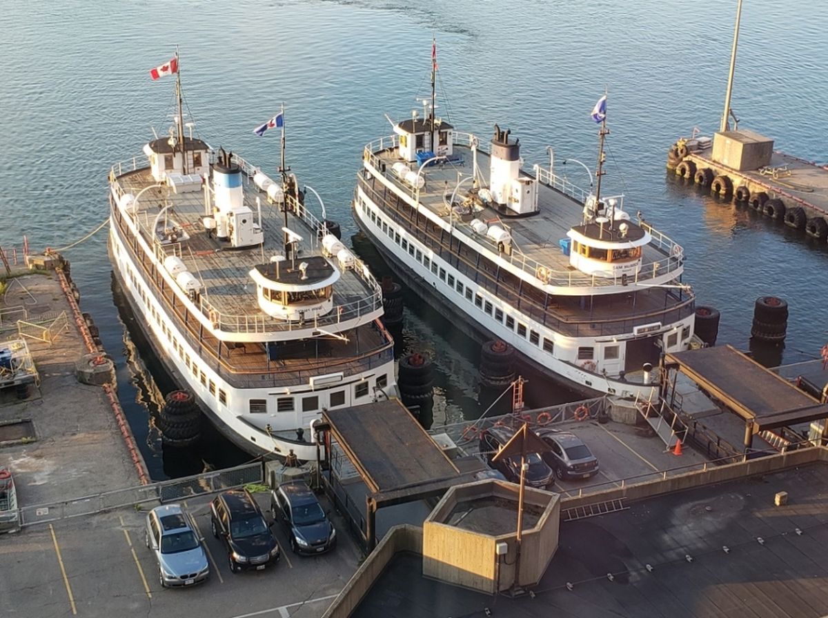 Toronto ferries docked at the Jack Layton Ferry Terminal (Source: TSB)