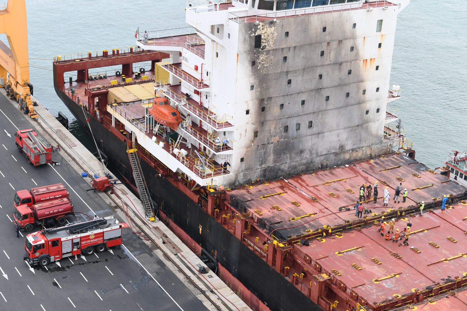 MSC CAPETOWN III after the fire was extinguished