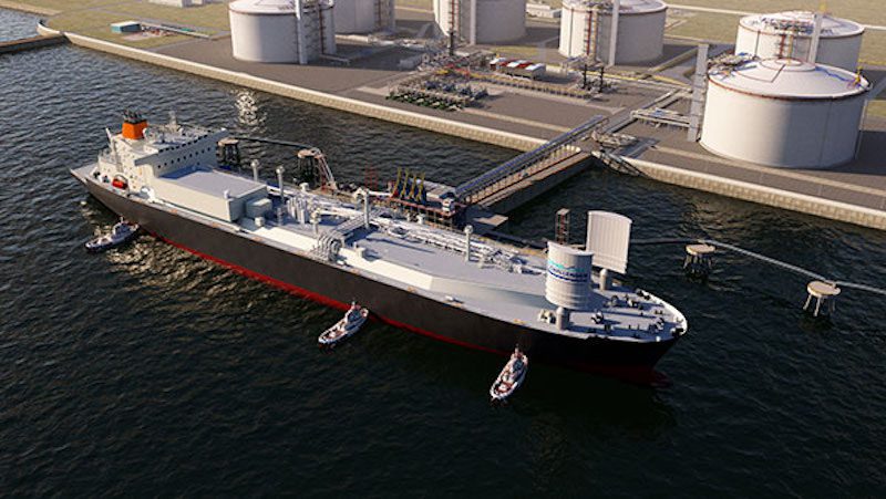 Illustration of the wind-assisted LNG carrier concept