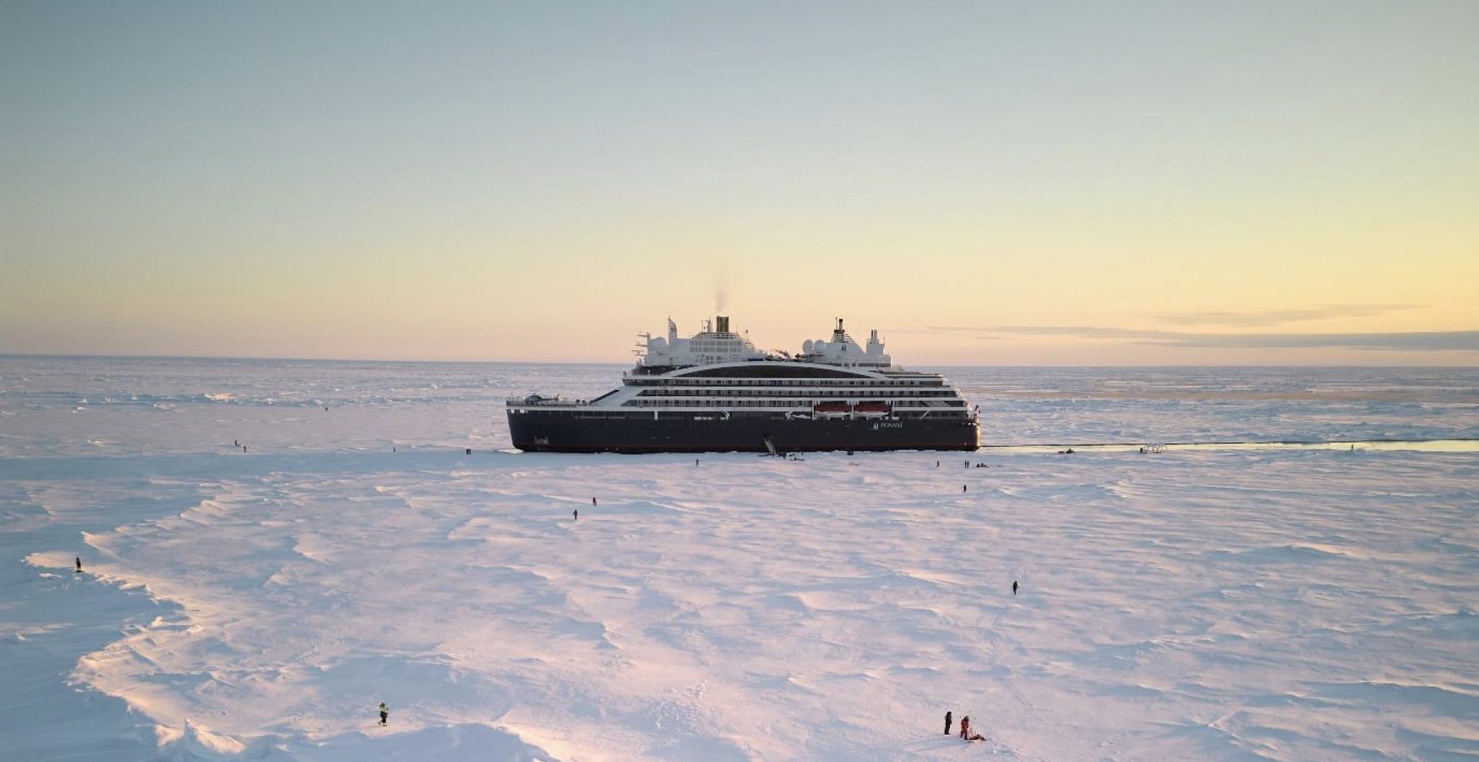 Le Commandant Charcot becomes the first ship to reach the legendary North Pole of Inaccessibility