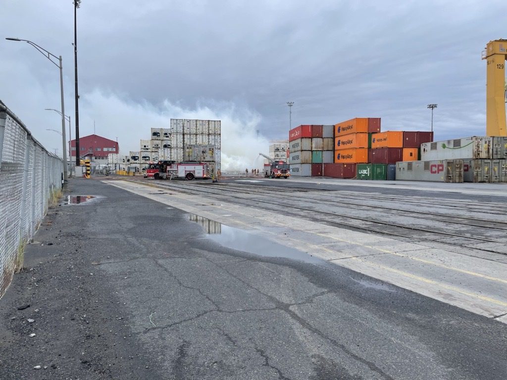 Lithium-ion batter fire at port of montreal