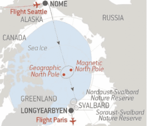 North Pole of Inaccessibility map