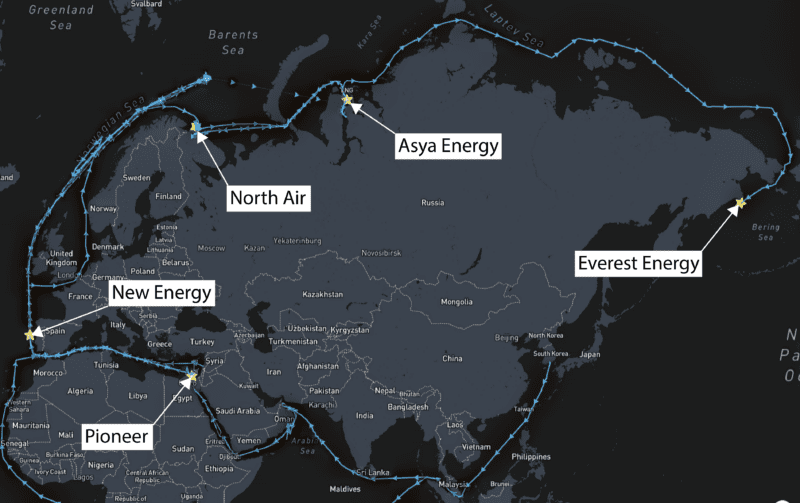 Shadow fleet position