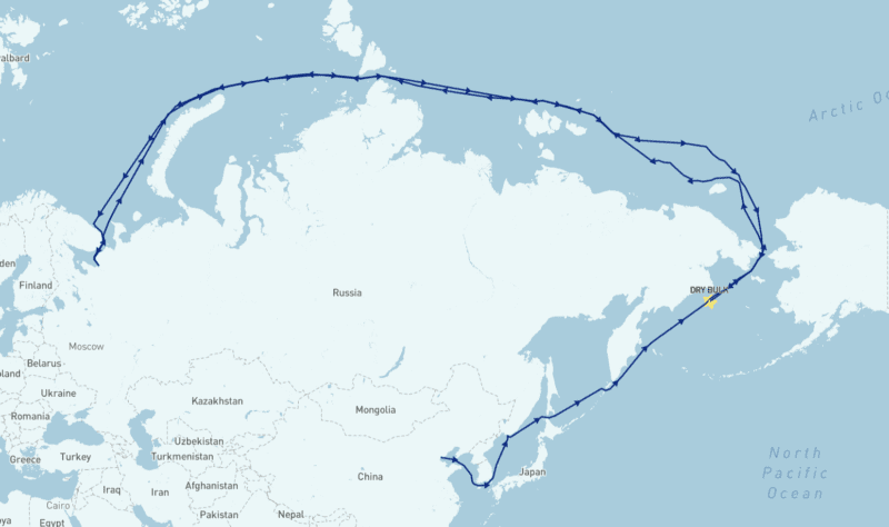 Xin Xin Hai 2 Arctic route