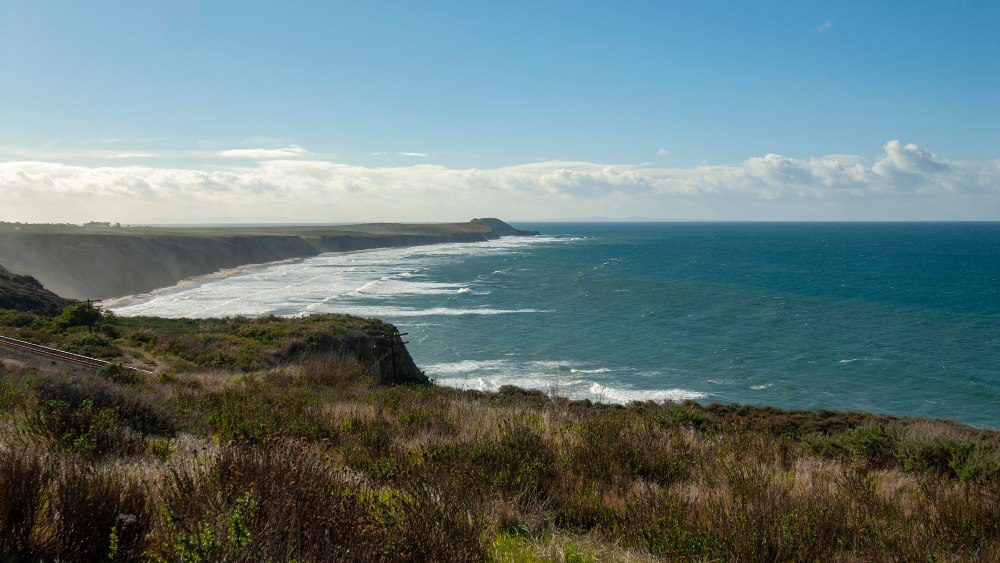 Facing south, a view across the newly designated Chumash Heritage National Marine Sanctuary waters at Point Conception, a site of great cultural significance to Chumash Peoples.