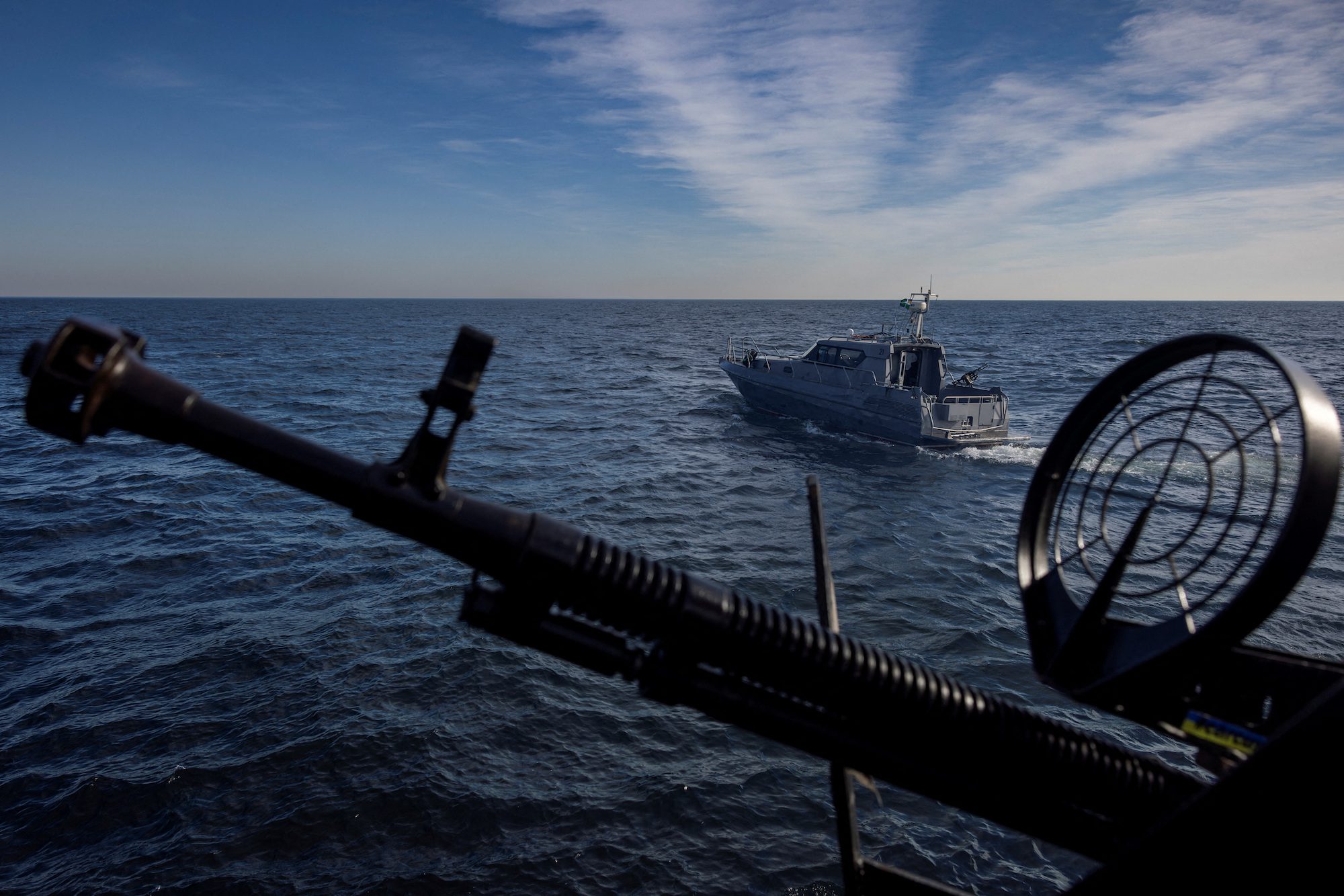 FILE PHOTO: Patrol boats of Ukraine’s coast guard sail in the Black Sea, amid Russia’s attack on Ukraine