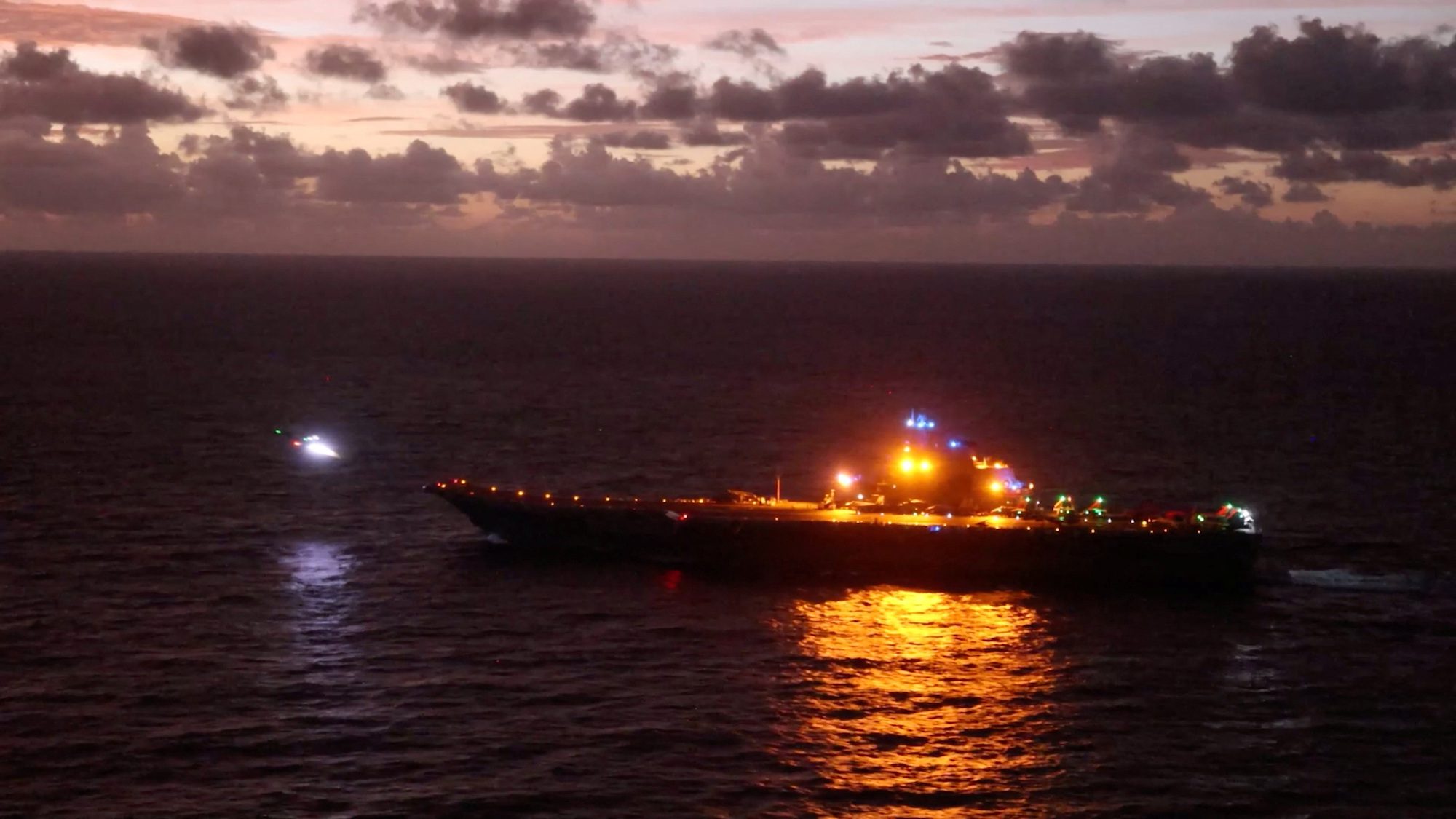 China's Liaoning aircraft carrier takes part in the "Joint Sword-2024B" military drills east of Taiwan, in this screenshot from a handout video released by the Chinese People's Liberation Army (PLA) Eastern Theatre Command on October 14, 2024.