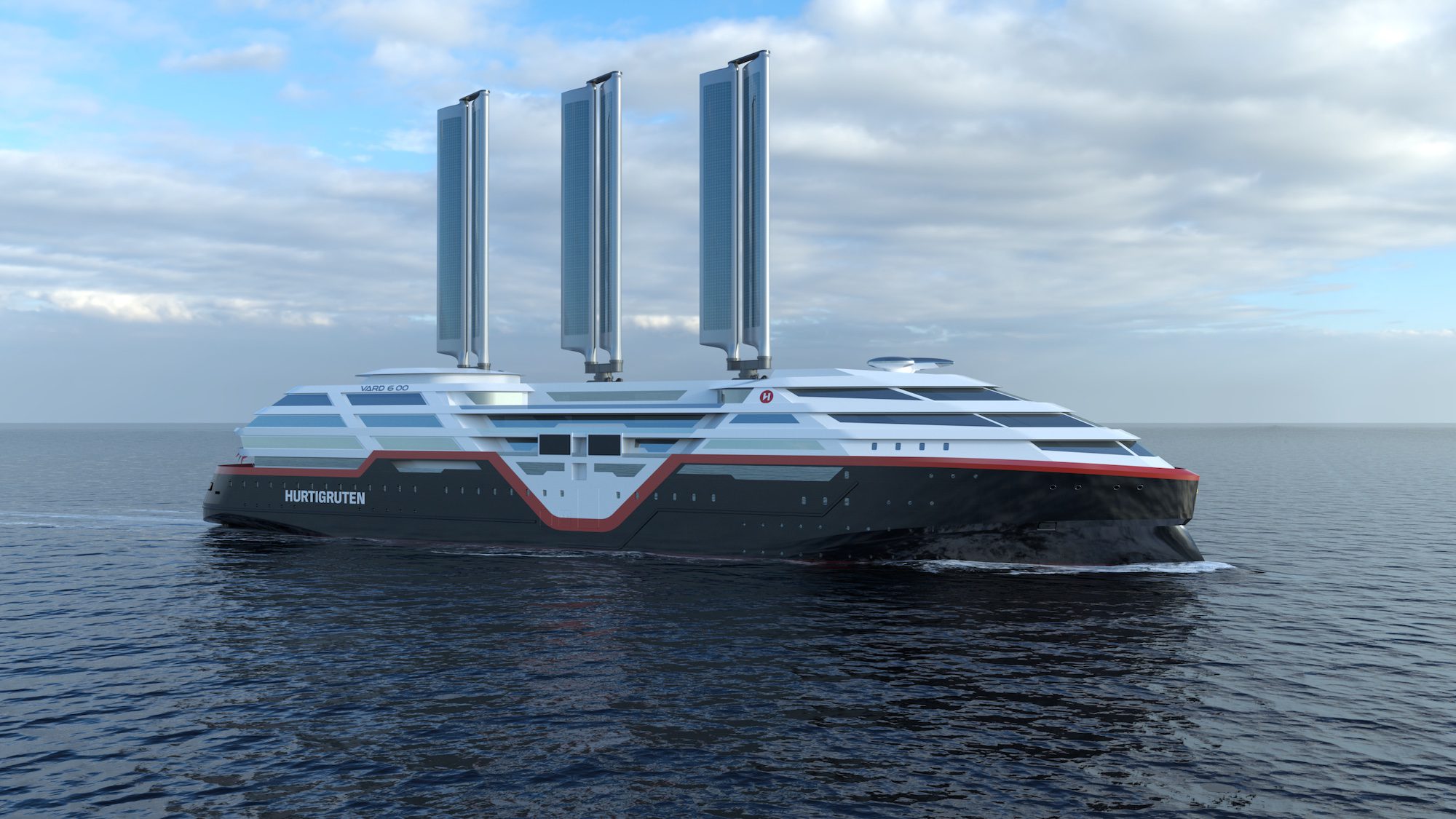 A rendering of Hurtigruten's new Sea Zero cruise ships.