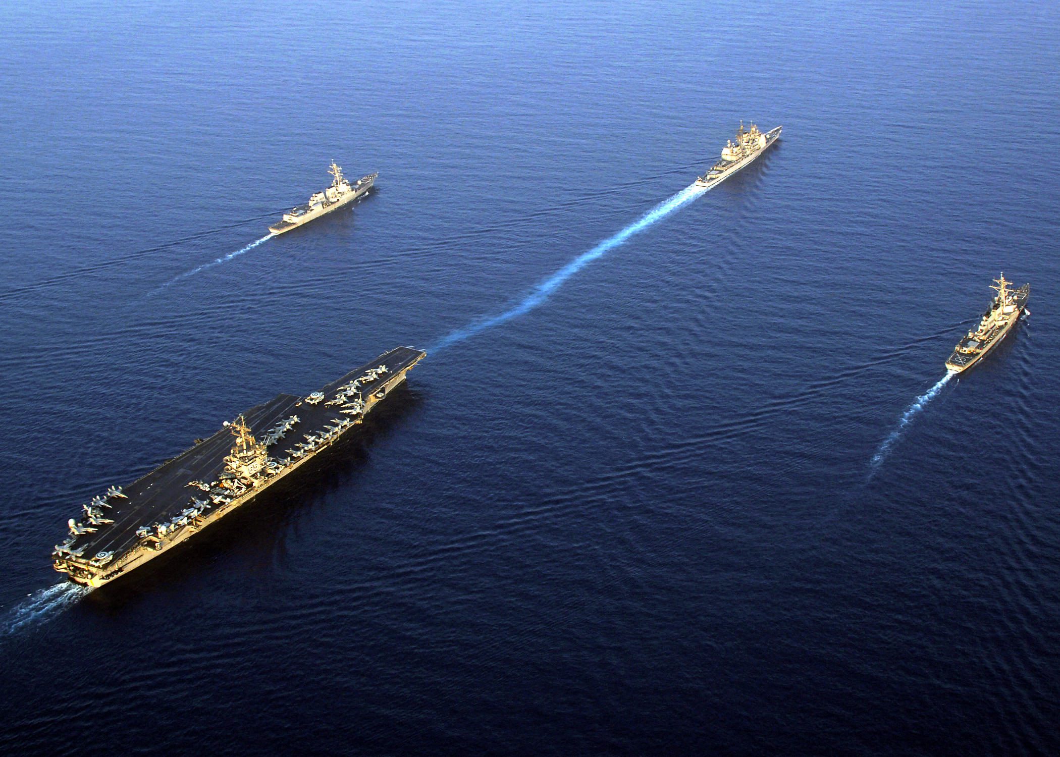 Maerican Naval carrier strike group underway in the Red Sea