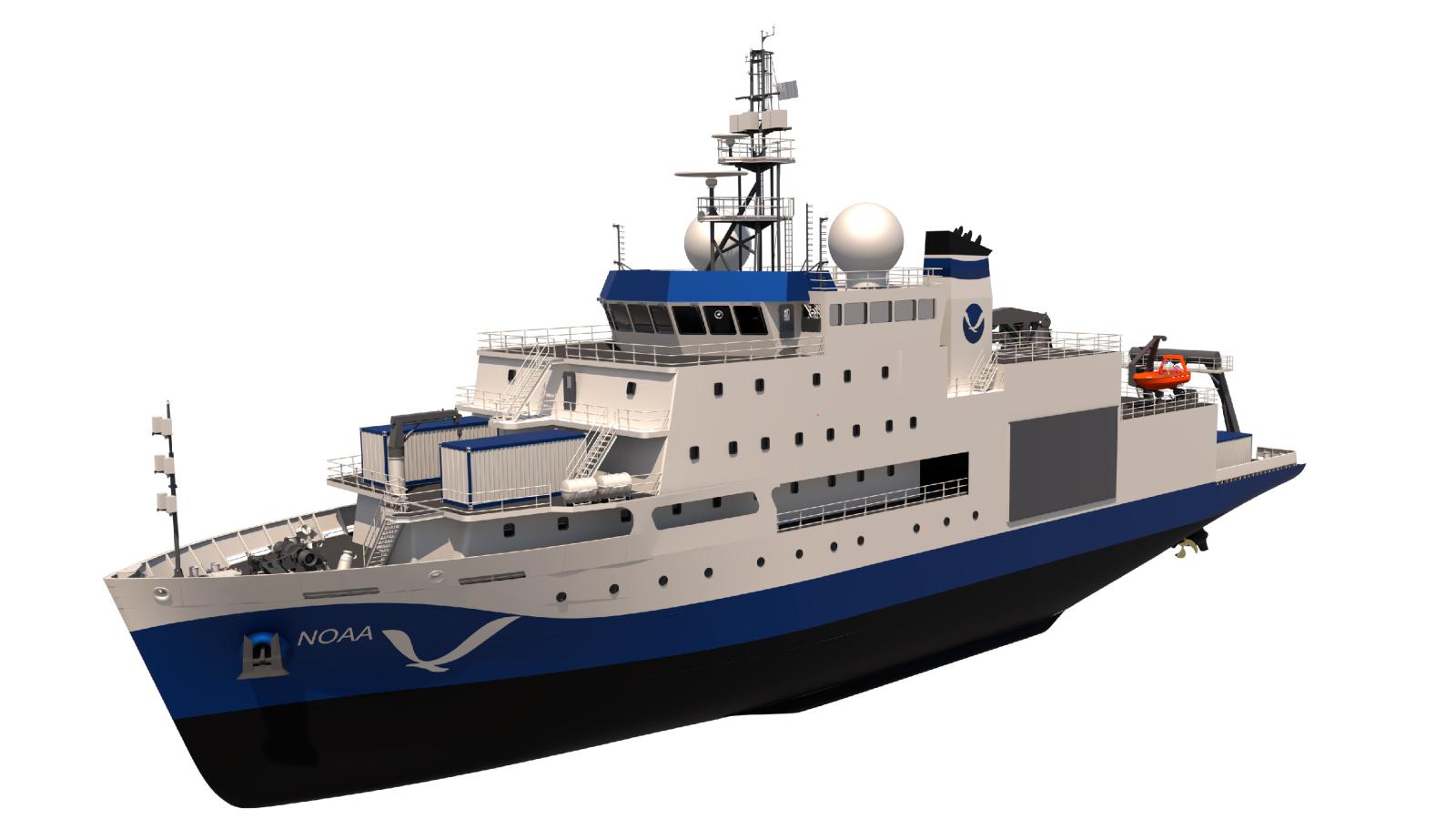 A rendering of NOAA's new charting and mapping vessels