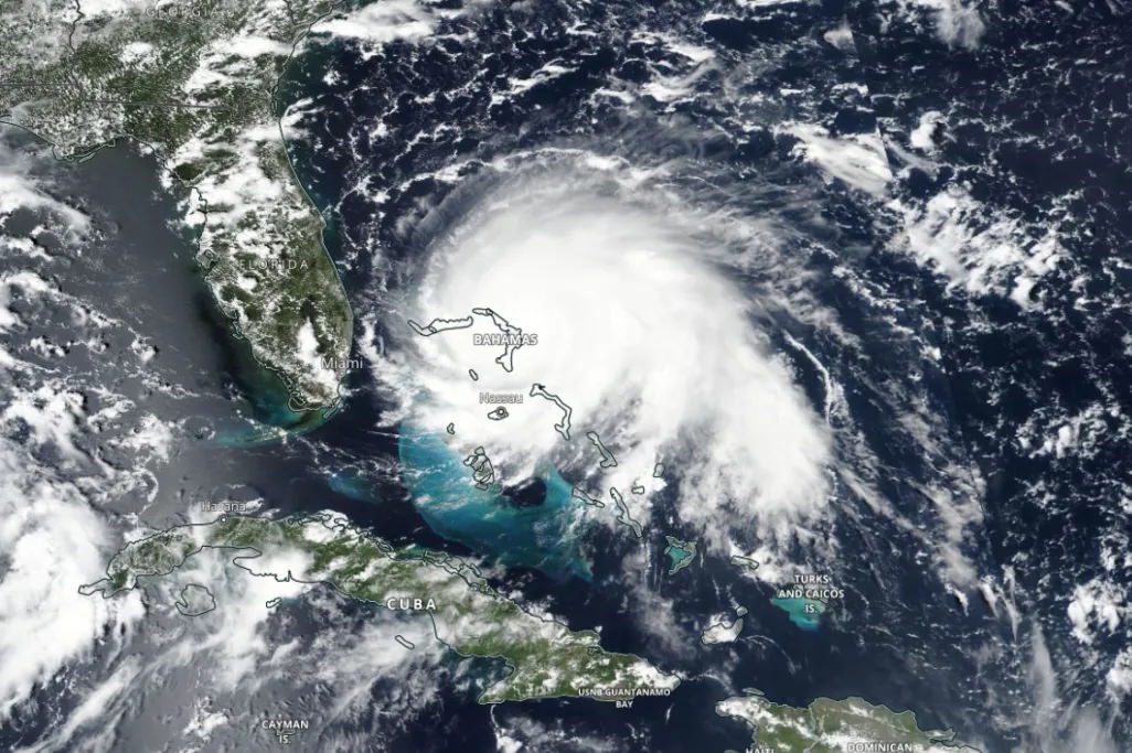 Satellite image of hurricane oscar over Bahamas