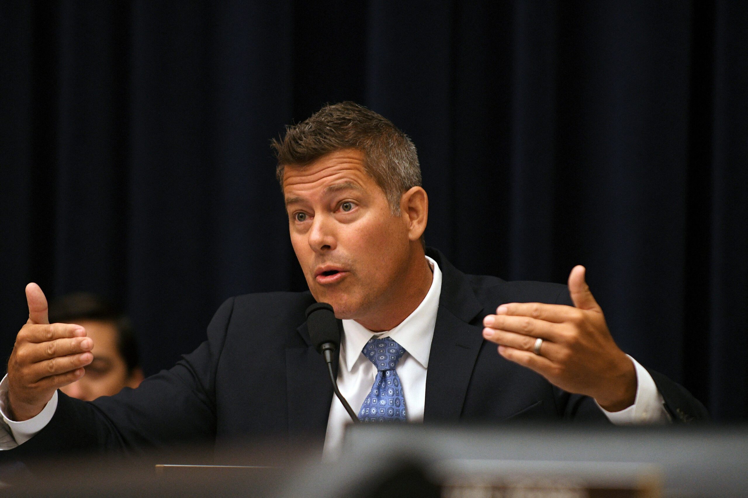 FILE PHOTO: Rep. Sean Duffy, R-WI, questions Federal Reserve Chairman Jerome Powell during his testimony before a House Financial Services Committee hearing on the "Semiannual Monetary Policy Report to Congress", at the Rayburn House Office Building in Washington, U.S., July 18, 2018. REUTERS/Mary F. Calvert/File Photo