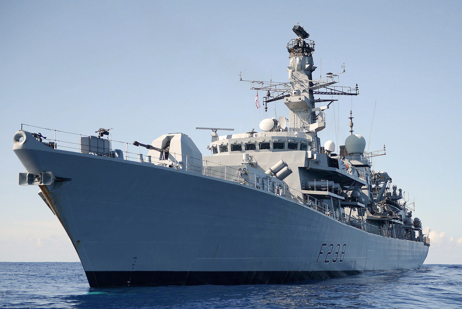 Royal Navy Type 23 Duke class frigate HMS Northumberland is pictured during a port visit into Dar Es Salam, Tanzania, December 28, 2012. UK Ministry of Defence Photo