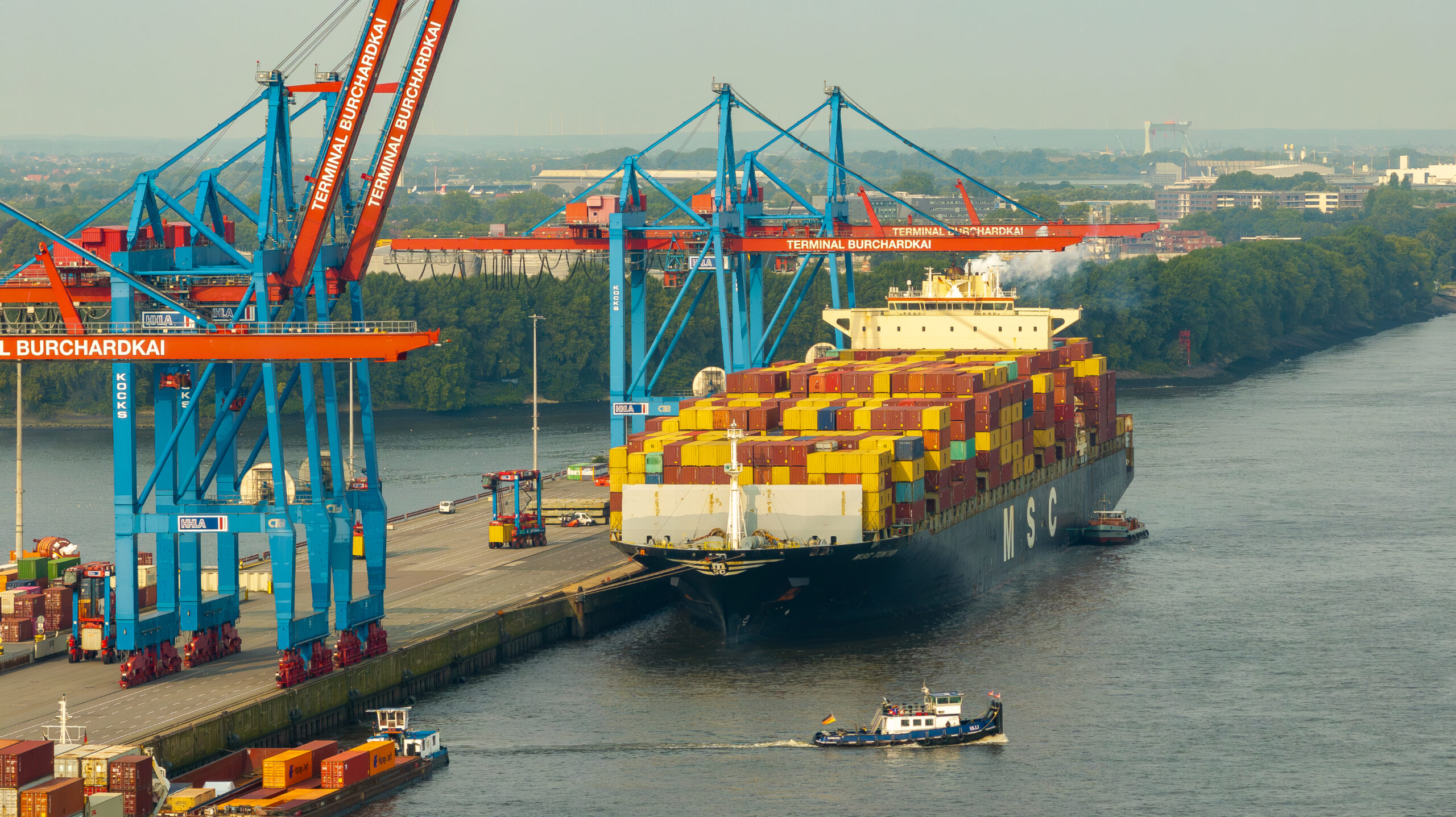 MSC ship at Hafen Hamburg terminal