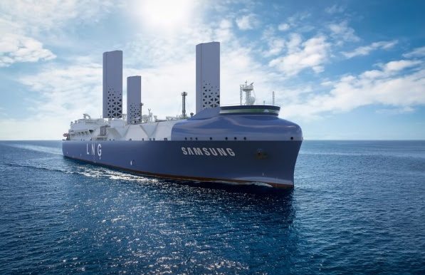 LNG carrier with the wind sail system. Photo: SHI