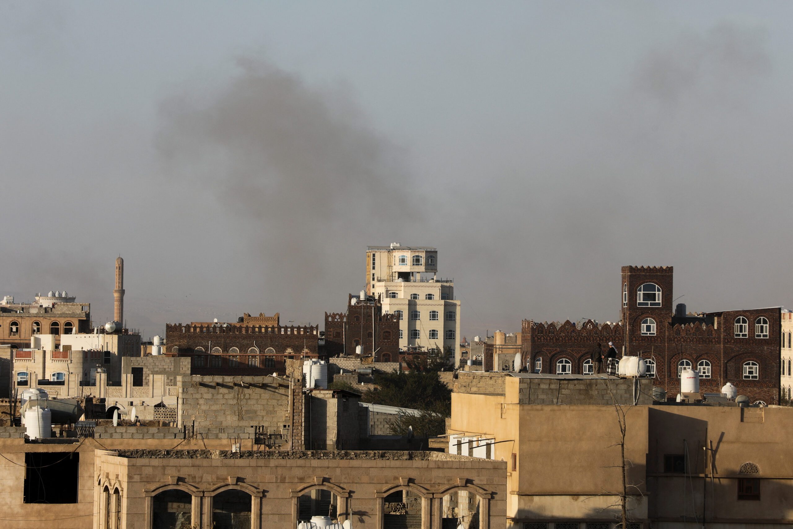 Smoke rises after Israeli strikes near Sanaa airport, in Sanaa, Yemen, December 26, 2024