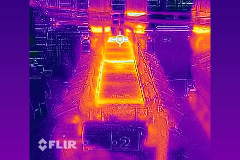 Thermographic image of a main engine on Stena Europe