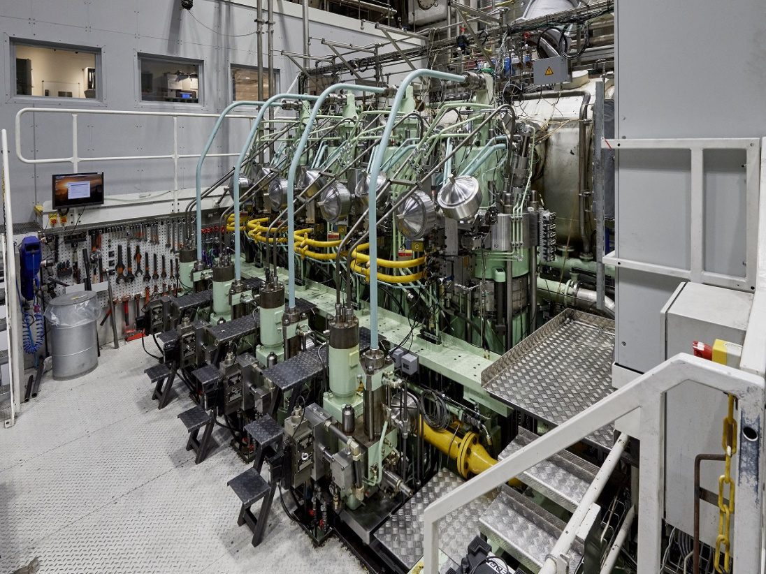 MAN Energy Solutions' ME-LGIA (Liquid Gas Injection Ammonia) engine has entered a new phase with the commencement of testing of a full-scale, two-stroke engine running on ammonia at its Research Centre Copenhagen. Photo: MAN Energy Solutions