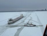 Coast Guard Icebreakers Battle Lake Erie Ice to Free Stranded Vessel