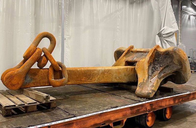 An anchor lifted from the Gulf of Finland on January 6th.