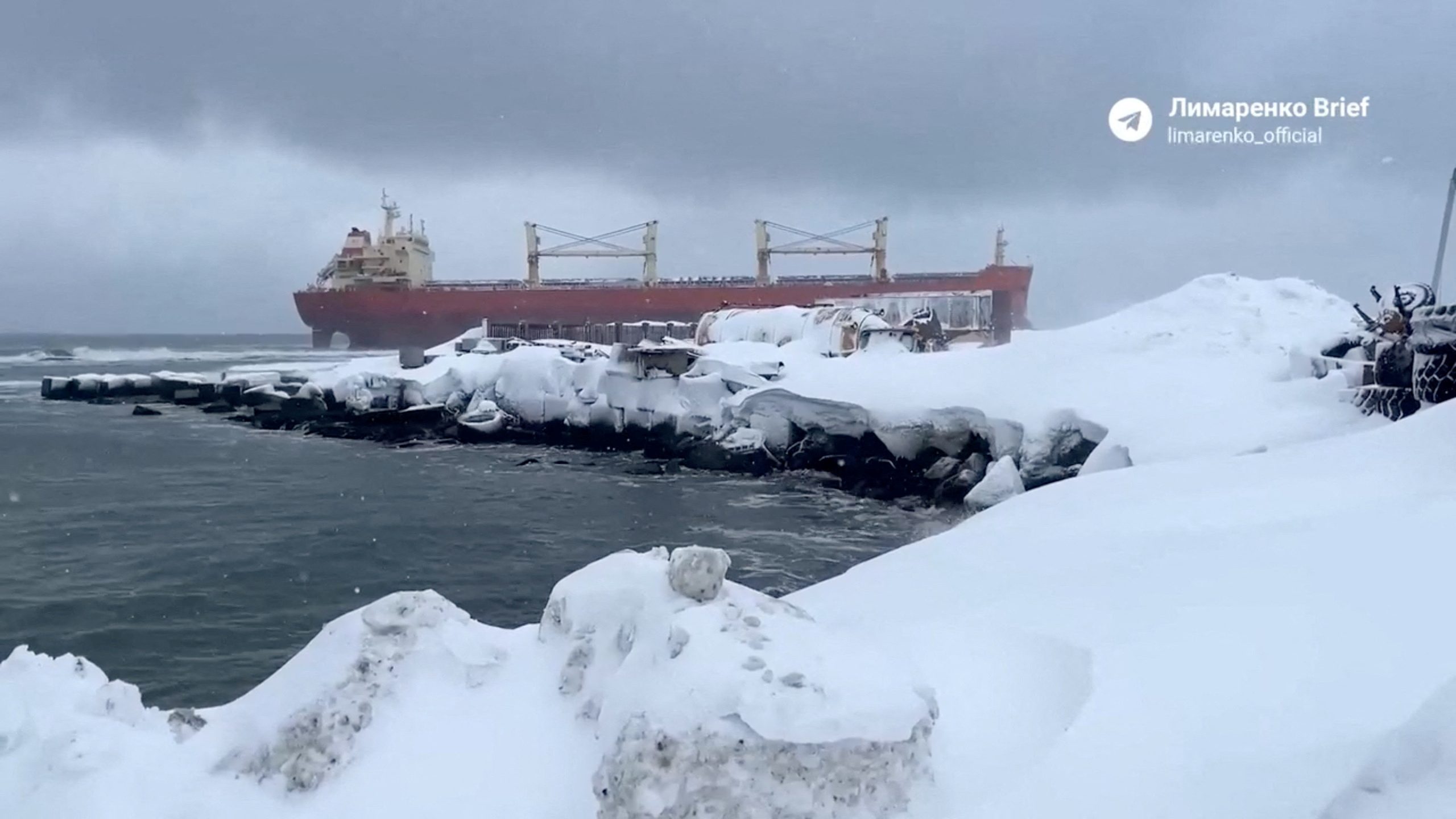 Chinese cargo ship runs aground off Russia's Sakhalin Island