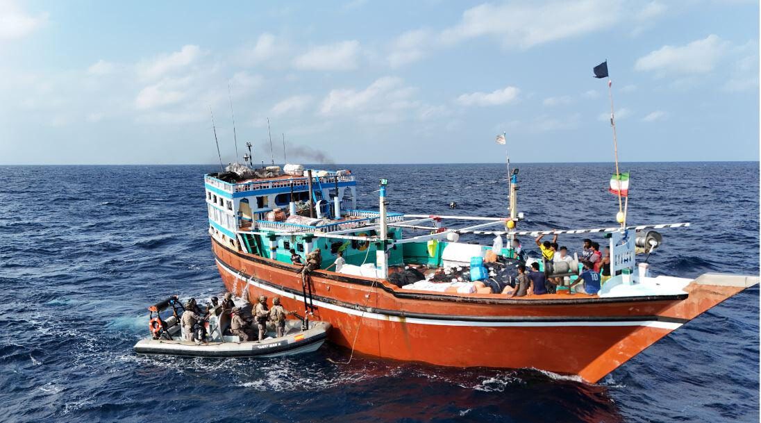 EUNAVFOR Operation ATALANTA forces conduct a Friendly Approach to the vessel "AL-MERAJ 1" which was pirated in November 2023 off the coast of Somalia and freed at the beginning of December 2023