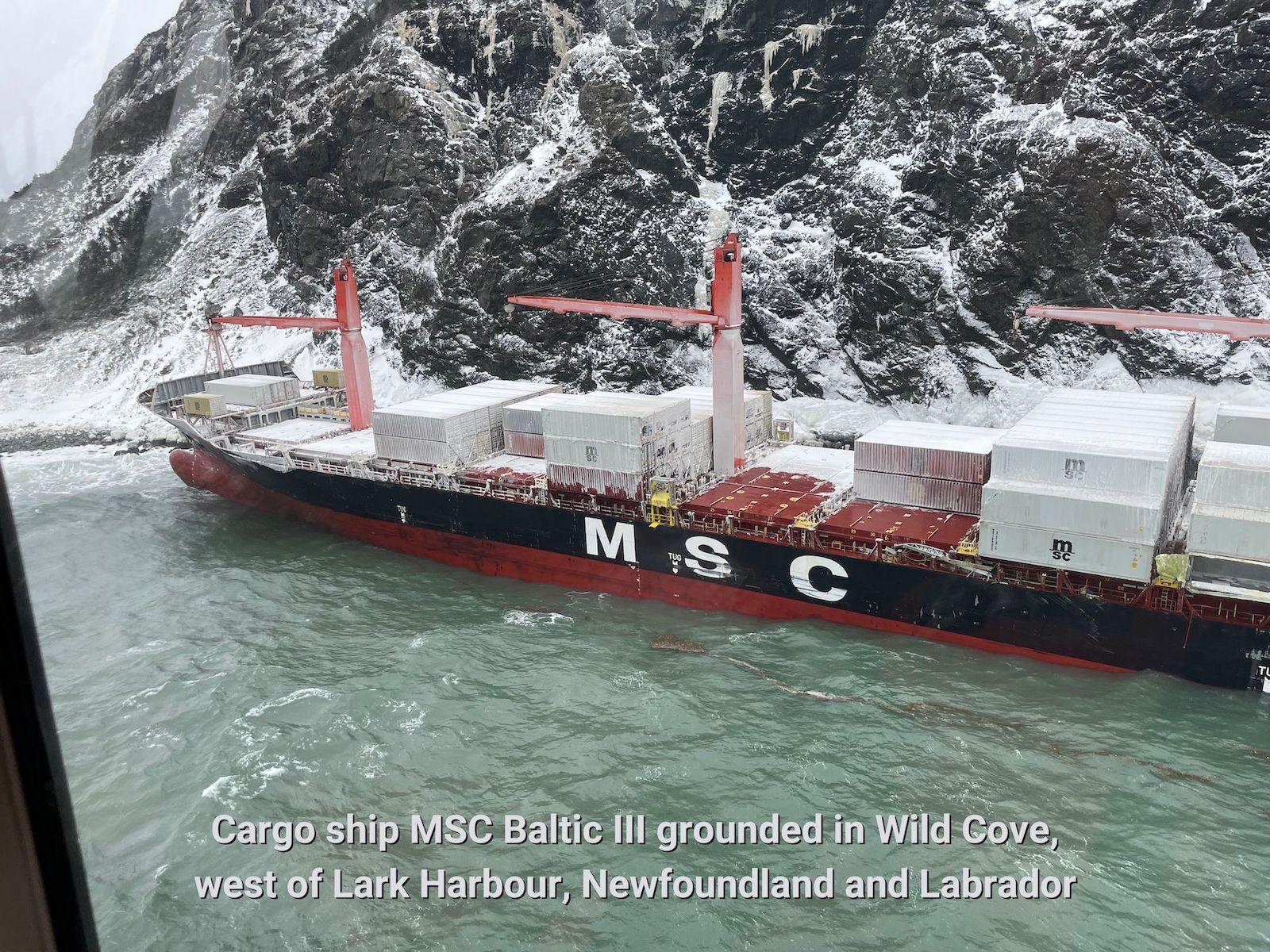 Canadian Coast Guard Monitoring ‘MSC Baltic III’ Grounding in Newfoundland