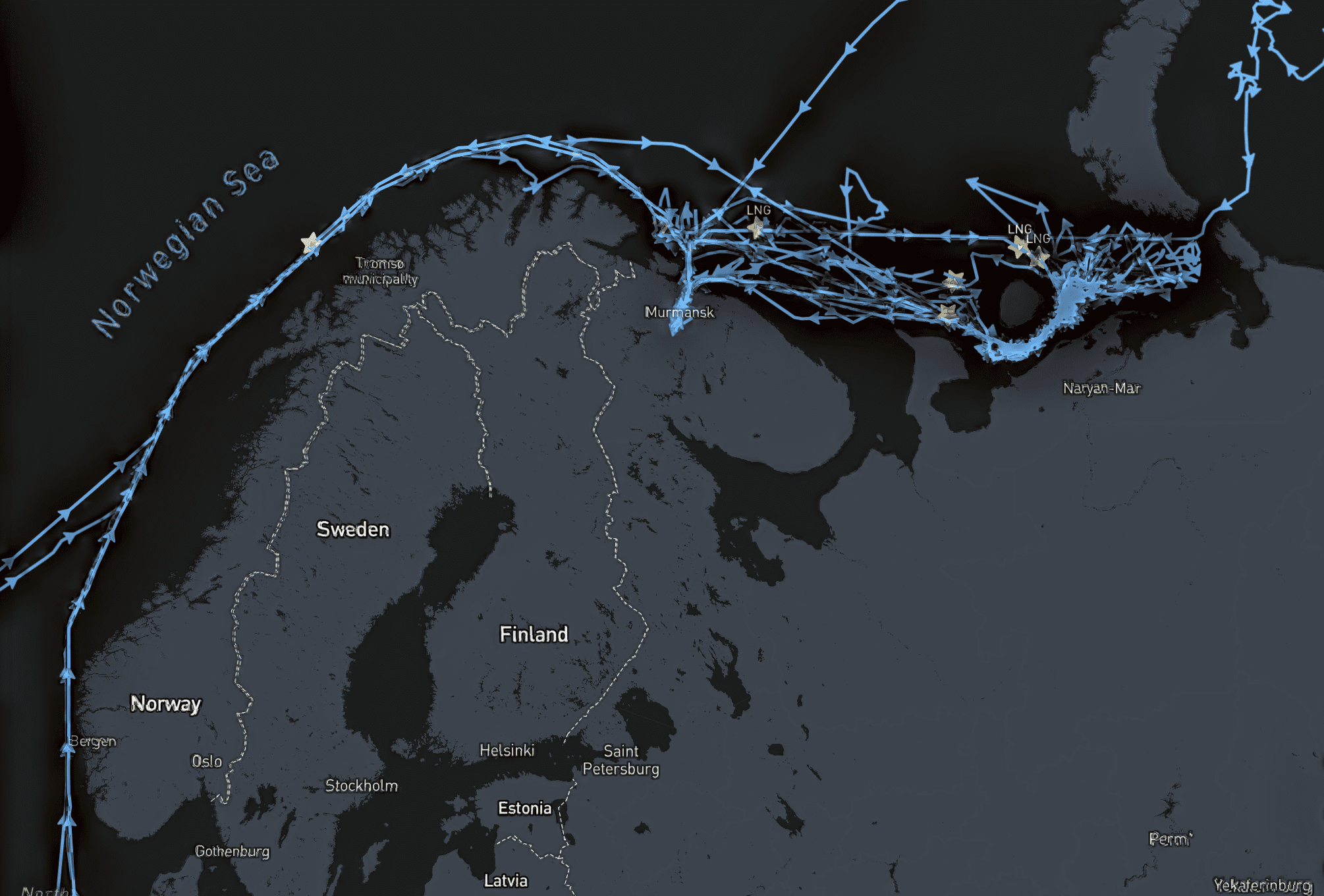 Russia Assembles Flotilla of LNG Carriers in Arctic Waters Ahead of EU Transshipment Ban