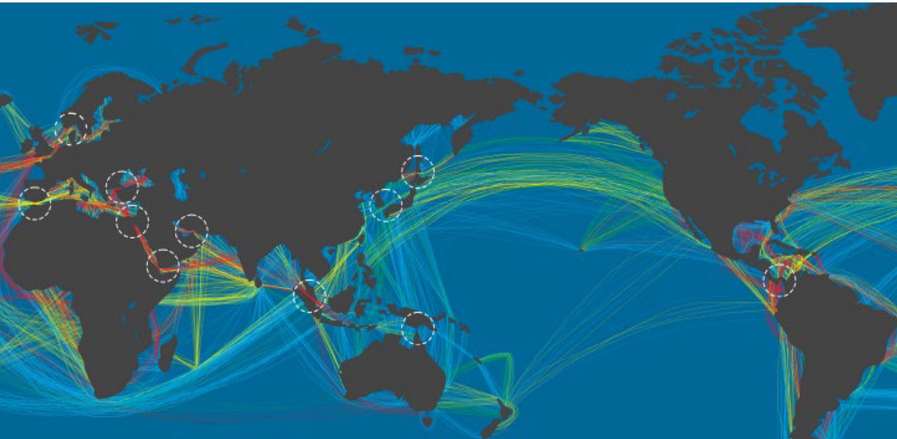 Maritime shipping and naval choke points map.