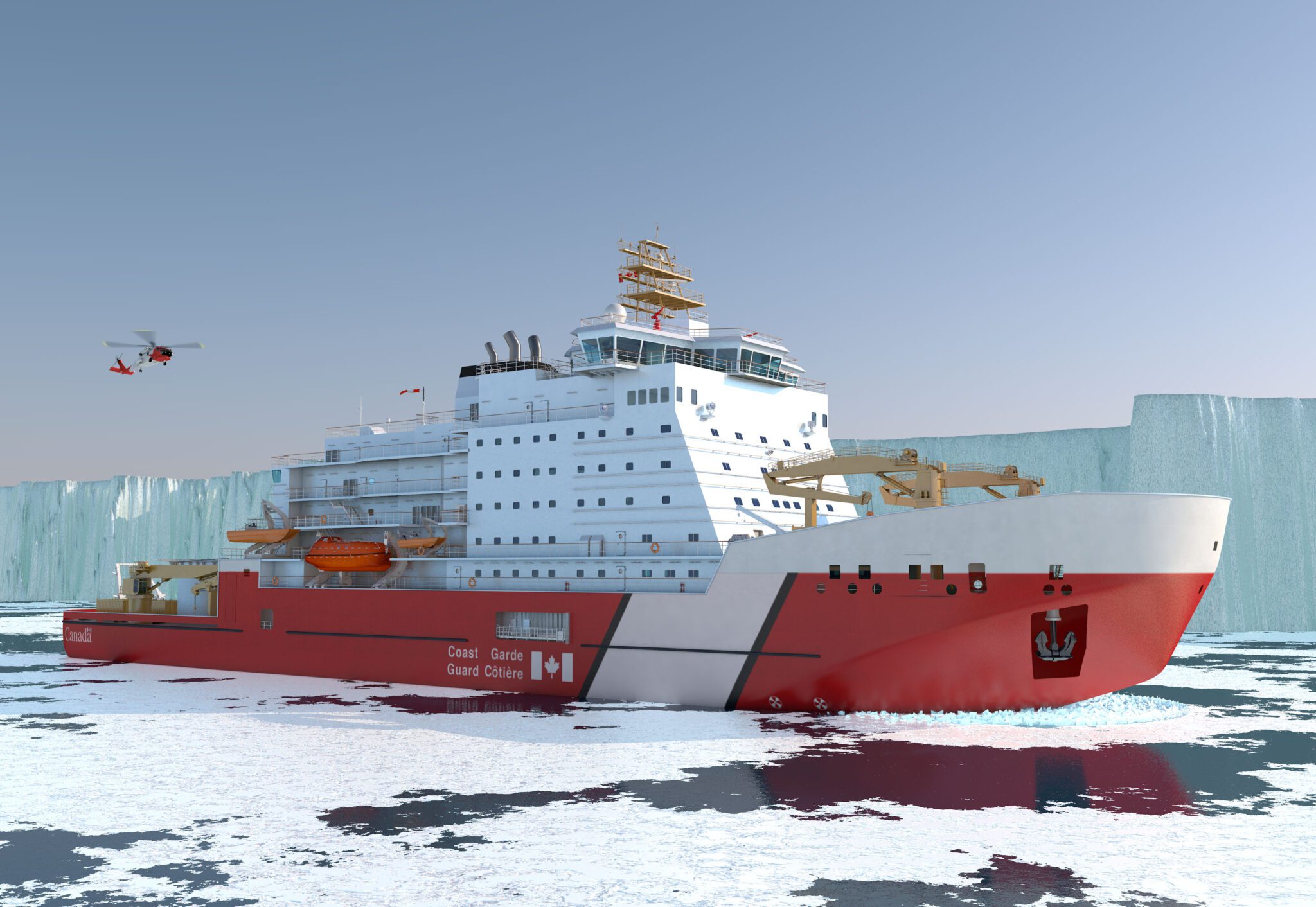 An illustration of the Polar Max icebreaker to be constructed by Davie