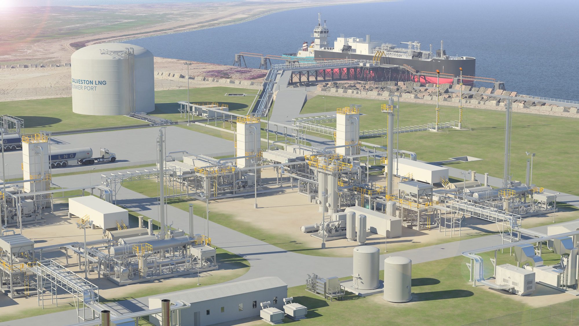 Rendering of the Galveston LNG Bunker Port