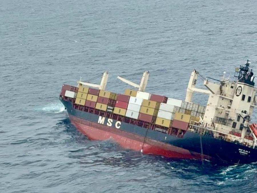MSC ELSA 3 with a severe list