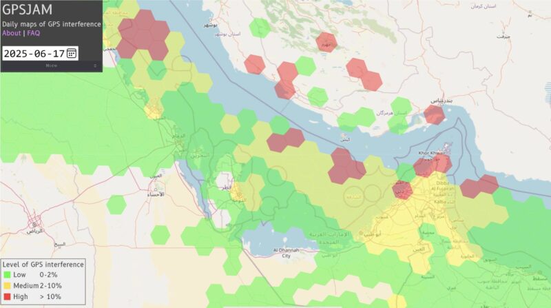 GNSS Interference Map June 17 2025