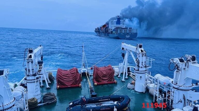 Fire Stricken Wan Hai 503 Continues To Drift Off Indian Coast As